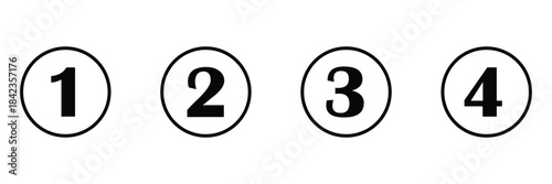1234 latter icon black and white .Vector Illustration .EPS 10 .