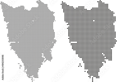 Tableau sur toile Istria County Croatia dotted map vector black white design detailed silhouette r