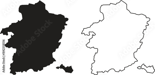 Limburg Province Belgium map black white detailed silhouette administrative region kingdom vector