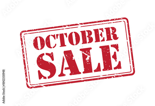 October month autumn seasonal sale red rubber stamp halloween discount promotion announcement