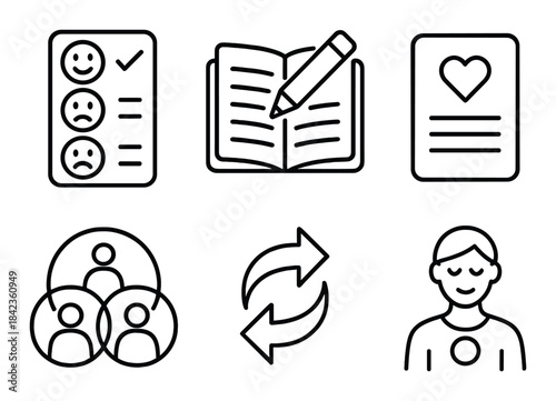 Icons of reflection: journaling, emotions, community, and meditation