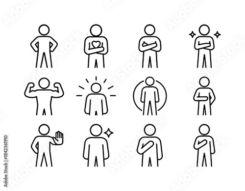 Self-Respect Icons. Self-Respect. Line icon set of Self-Respect: