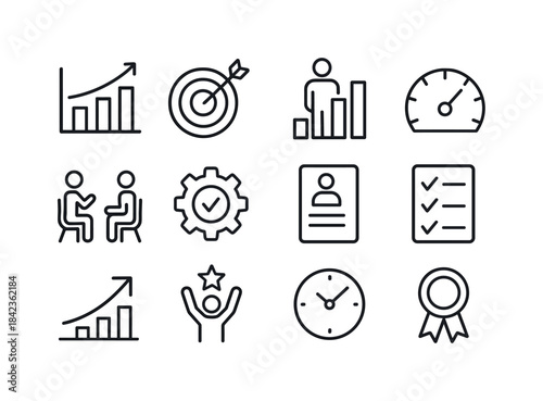 Performance Improvement Icons. Performance Improvement. Line ico