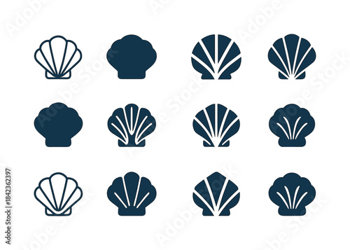 Marine Emblem Variations. Marine life near the shore (rocky tide