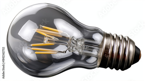 Wallpaper Mural Isolated clear glass LED filament light bulb casting soft light, energy efficient, with copy space Torontodigital.ca