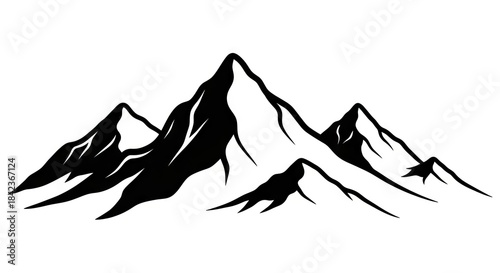 vector silhouette of a mountain