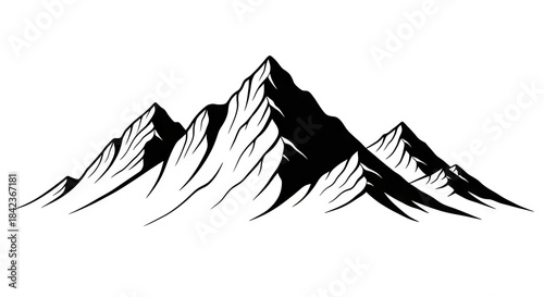 vector silhouette of a mountain
