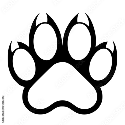 Bear paw logo silhouette