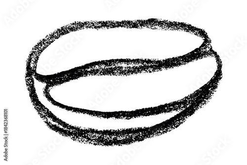 Hand drawn fresh roasted coffee bean Arabica robusta seed doodle Single element for print, web, design, decor