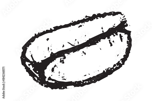Hand drawn fresh roasted coffee bean Arabica robusta seed doodle Single element for print, web, design, decor