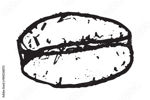 Hand drawn fresh roasted coffee bean Arabica robusta seed doodle Single element for print, web, design, decor