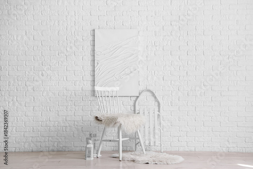 Chair with Christmas lanter...