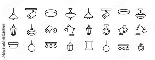 Collection of various linear light fixtures for home and office