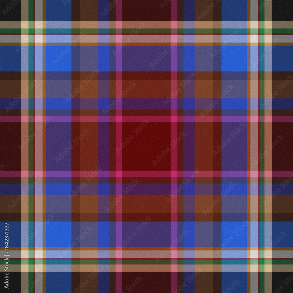 Fototapeta premium Color CaputMortuum and CeruleanBlue and Birchwood plaid texture seamless pattern 