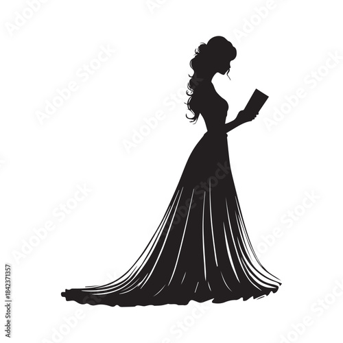 girl in a wedding dress vector 