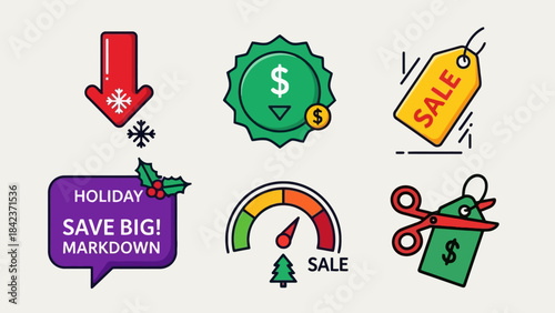 Christmas Price Drop Icon Pack – Vivid and Modern