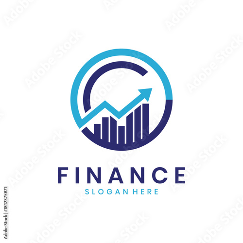 Financial growth analysis logo design