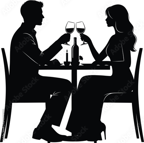 Couple enjoying romantic dinner together
