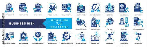 Business Disruption, Business Risk, Compliance Icon Collection