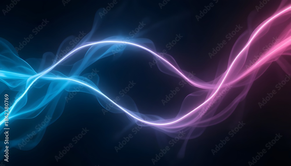 Fototapeta premium Minimal Cyan and Pink Luminous Curves