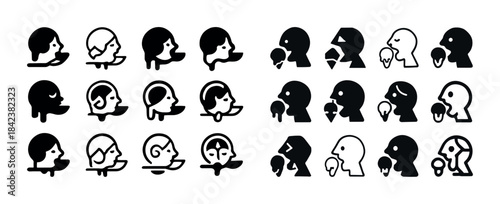 Diverse human avatars: male and female silhouettes in various po
