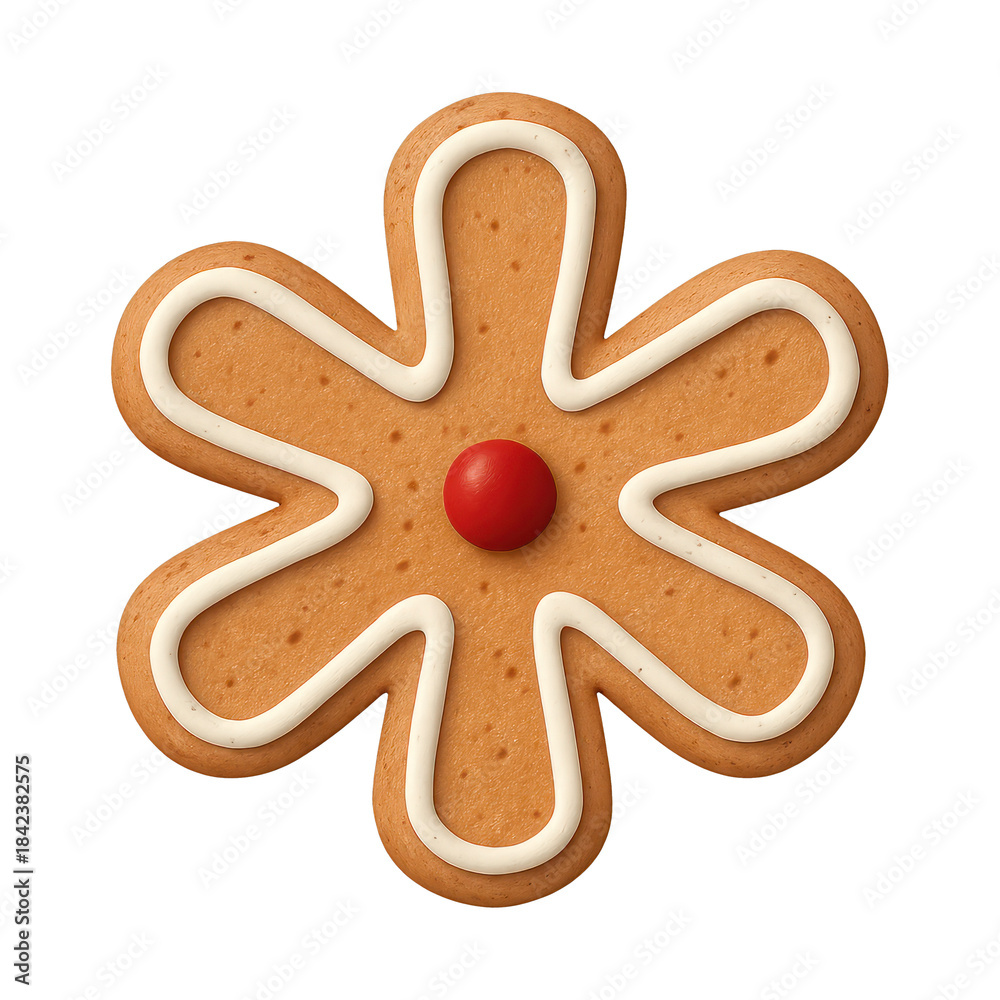 Obraz premium PNG Gingerbread star with icing