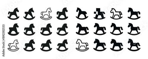 Various rocking horse silhouettes in different styles