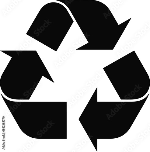 Recycling symbol on white background