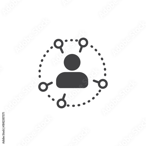 vector flat design circle of friends icon.