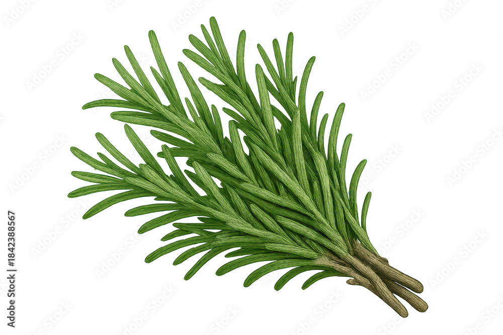 Fototapeta premium Rosemary sprigs fresh herbs on transparent background, aromatic herb.