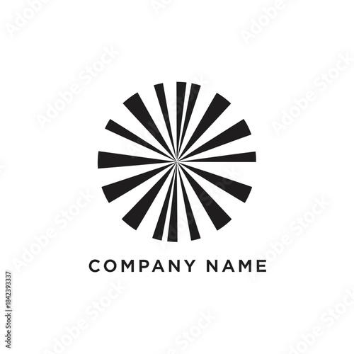 Abstract Sunburst Design with Company Name, Modern and Minimalist Logo.