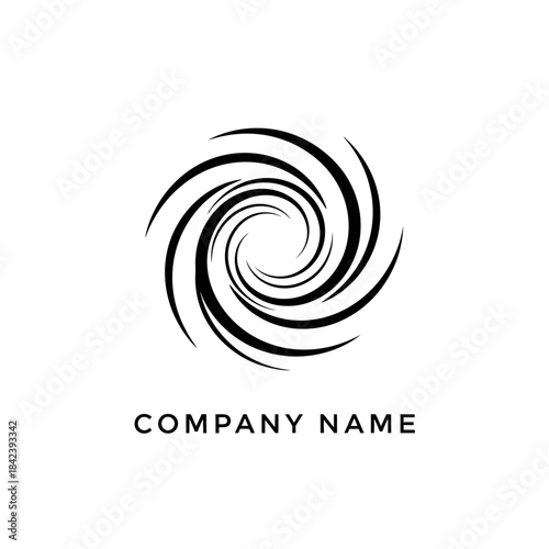 Abstract Swirl Design with Dynamic Lines and Circular Motion for Modern Branding.