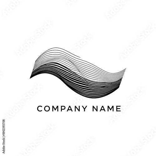 Abstract Wave Design with Parallel Lines for Modern Company Branding.