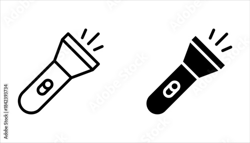 flashlight icon set, vector design template on white background