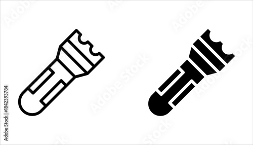 flashlight icon set, vector design template on white background