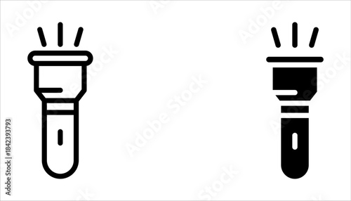 flashlight icon set, vector design template on white background