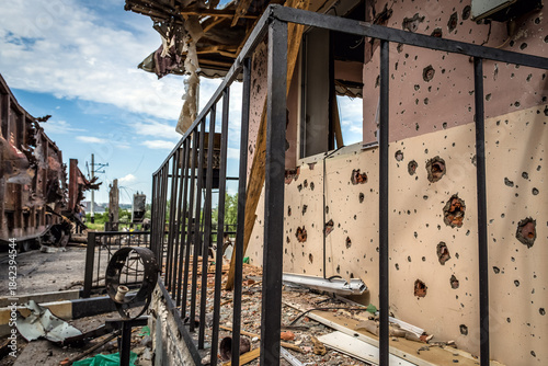 Foto Area of frontline positions of pro-russian militia in Sloviansk during Russo-Ukr
