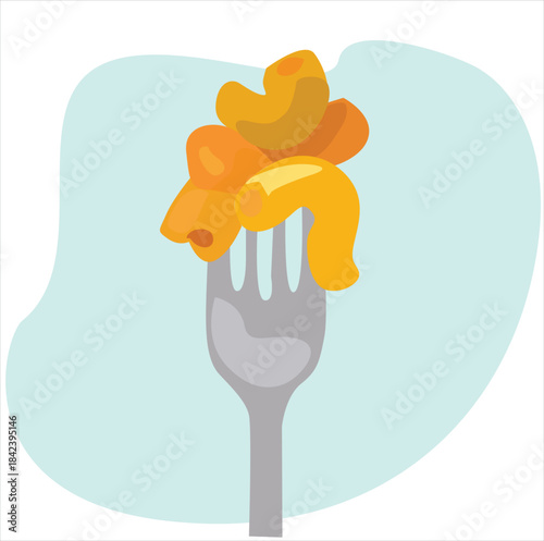 fork and macaroni. macaroni on fork

