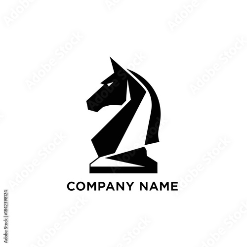 Elegant Chess Knight Logo Design for Strategic Business Solutions and Competitive Advantage.