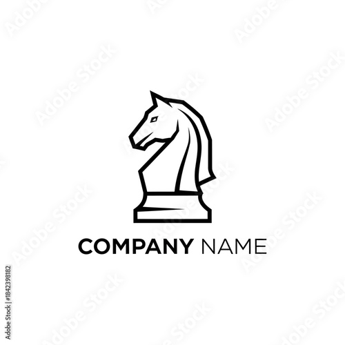 Elegant Chess Knight Logo Design for Strategic Business Solutions.