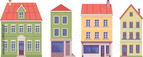 Black and white Amsterdam canal houses illustration, traditional Dutch architecture silhouettes, historic European buildings, classic cityscape design, vintage urban artwork