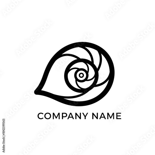Elegant Nautilus Shell Logo Design for Coastal or Marine-Themed Business.