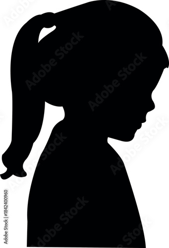 a gir head silhouette vector