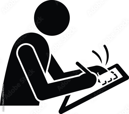 Person sketching artwork creative vector icon