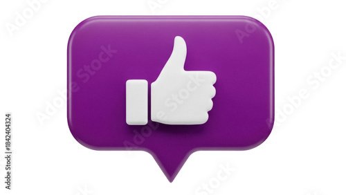 Photography Purple like button PNG isolated on transparent background, social media thumbs u