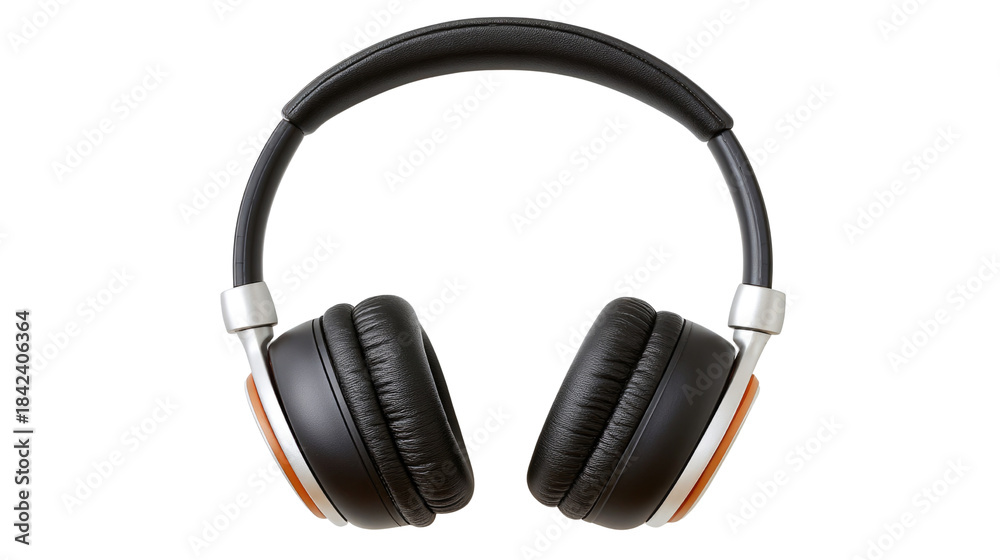 Fototapeta premium High-Quality Black Headphone for Immersive Audio Experience