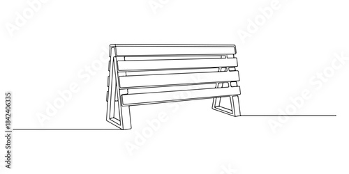 Continuous one line of a construction barrier with strong horizontal lines, restricted area safety theme, hand drawn vector illustration.