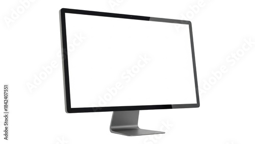 Sleek modern computer monitor PNG isolated on transparent background, desktop display for graphic design and technology mockups