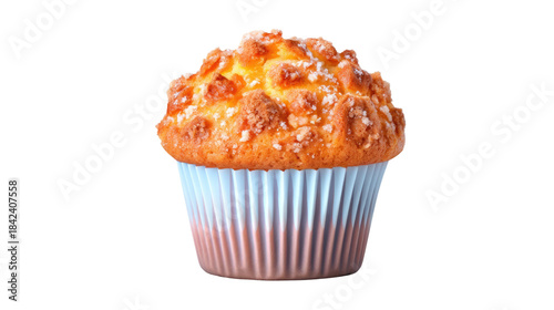 Deliciously Soft Muffin with Topping in Blue Wrapper Presentation