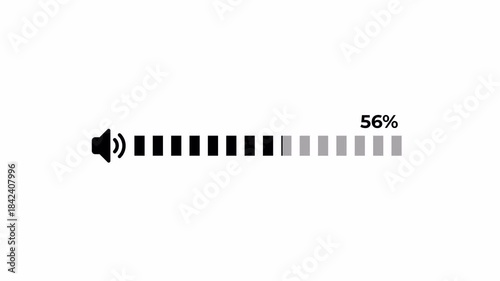 Animation of speaker volume on a transparent background, Speaker volume down and up, speaker Sound setting Control Panel with alpha channel.
